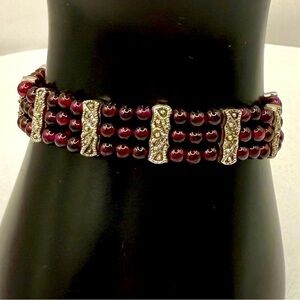 Vintage Czech Garnet Bracelet‎ 7”